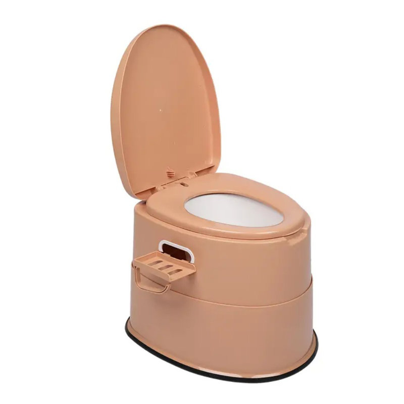 Portable Toilet 18 Inch L X 15.5 Inch W X 15.7 Inch H Indoor Outdoor Commode Detachable Inner Bucket And Removable Paper Holder With Brush And 2 Trash Bags, Lightweight & Compact For Camping, Boat, Van, Emergency Use