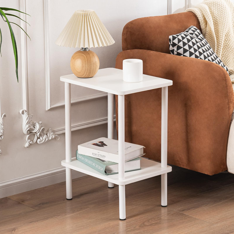 Ayvion End Table, White, White