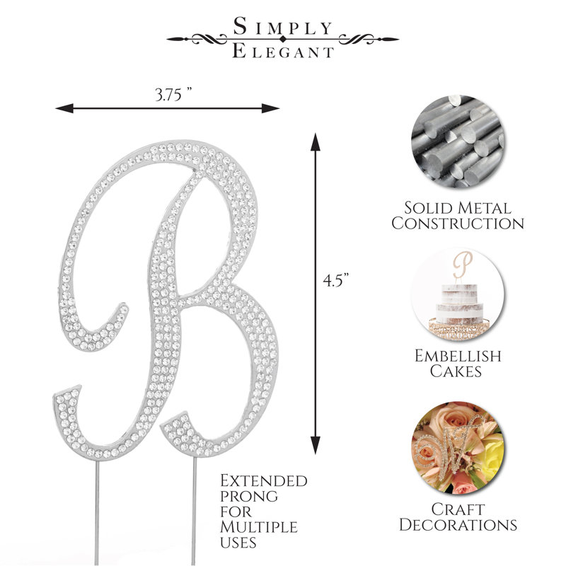 Surmatelas à gâteau "b" rhinestone, Argent