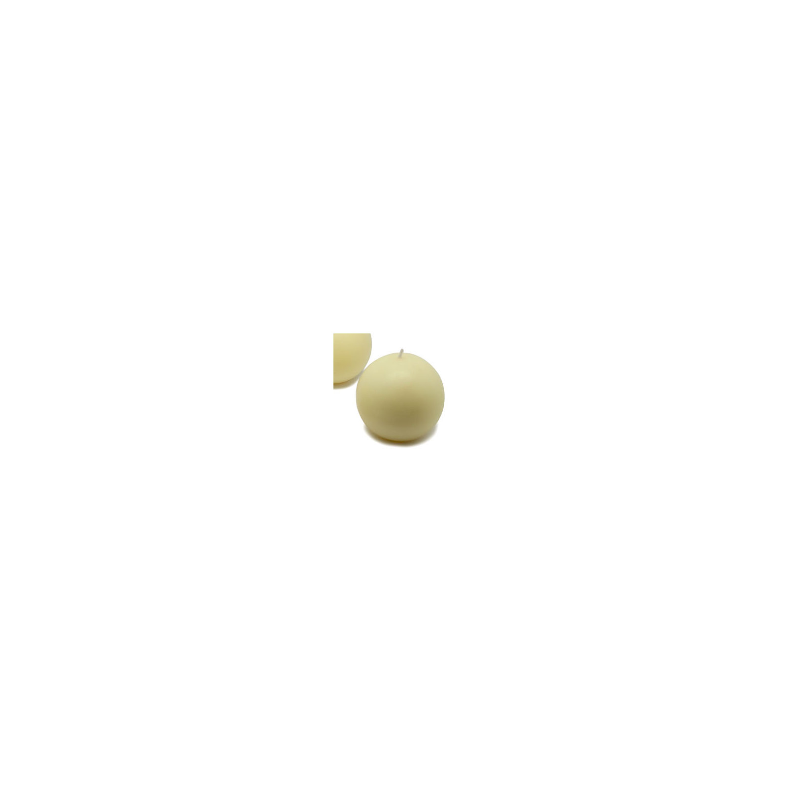 Ball Candle, Pale Ivory, 3" Diameter, Set of 6
