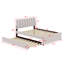 Lit plateforme tapissier avec lit gigogne-967648391