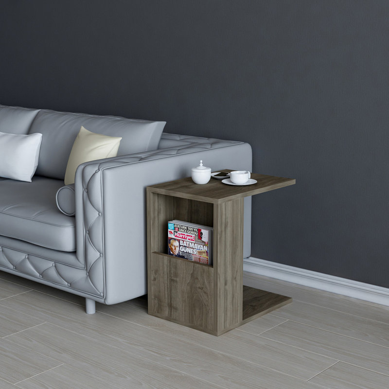 Table de bout avec rangement Anenas C Table, Noyer