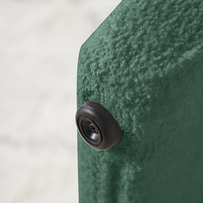 Keito Upholstered Ottoman, Green Boucle 100% Polyester