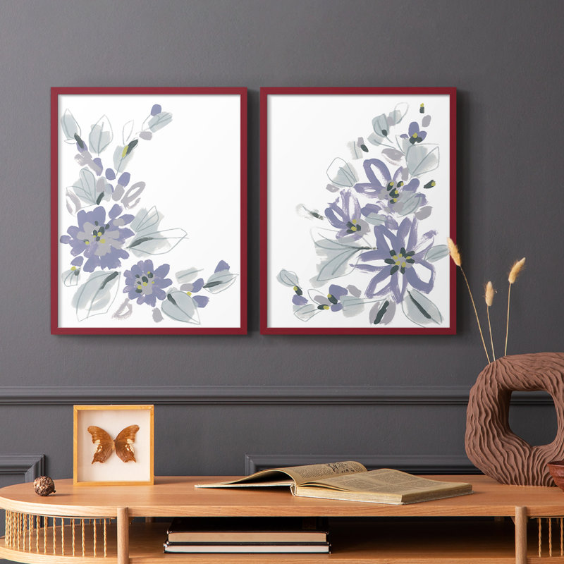 Periwinkle Patch III - reproduction encadrée de qualité supérieure - prête à être accrochée - aucun clou requis - aucun clou requis