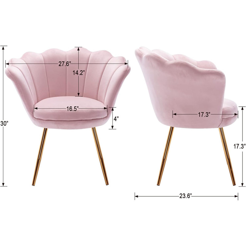 Dorval Upholstered Armchair, Pink Faux Fur