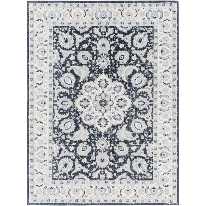 Omama Washable Oriental Indoor Rug, Rectangle 5'3" x 7'