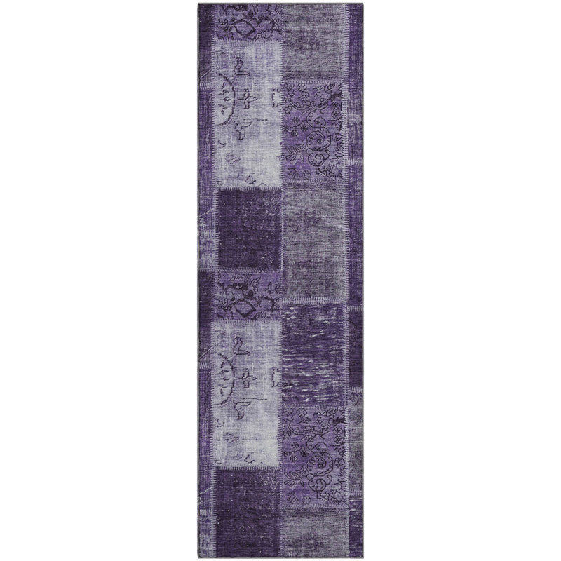 Tapis mauve Premium lavable à la machine, Tapis de couloir 2 pi 3 po x 7 pi 6 po