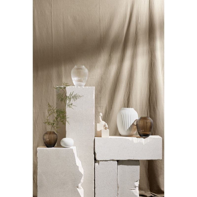 Hammershøi Handmade Table Vase, White, 4.1" H x 3.3" W x 3.3" D