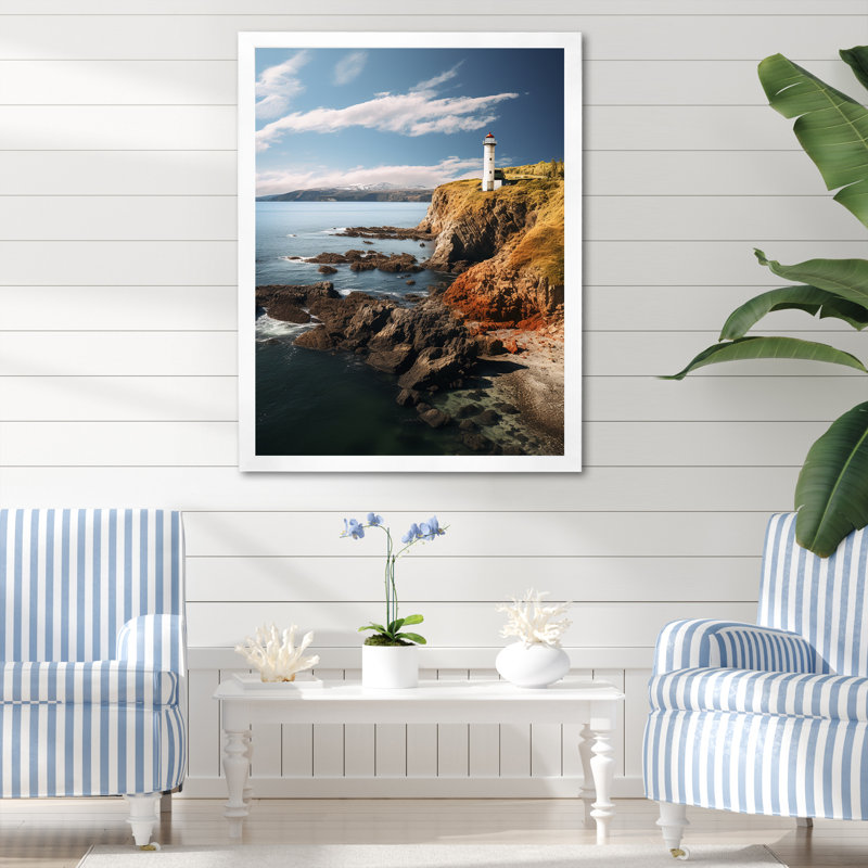 Port Harbor Retreat I - Nautique et plage, reproductions d'art mural, H 44 po x l 34 po x P 1,5 po, Cadre photo blanc