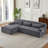 Chenille L-Shape Luxury Sectional Oversized Sofa,Mnimalist Design,Comfy Sleeper Couch For Living Room,Apartment&Reception Spaces