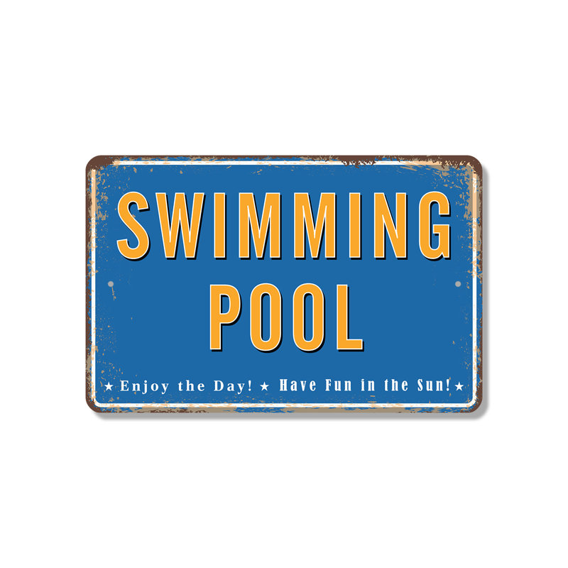 Swimming Pool Street (2 Pack) 8 Inch x 12 Inch Plastic Sign