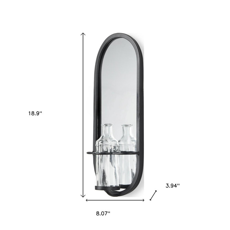 Vase mural 19 "en verre transparent