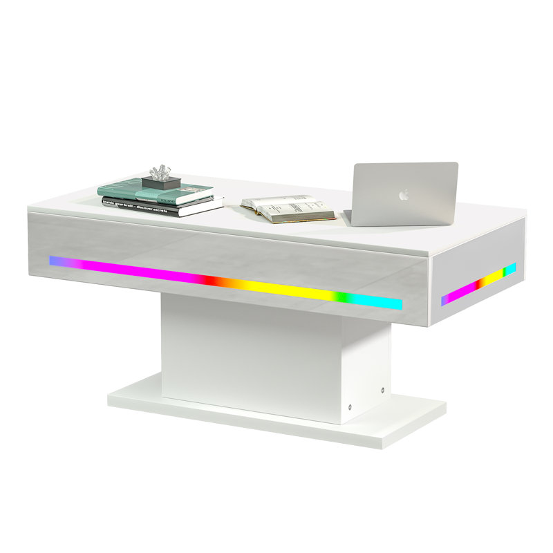 Led Coffee Table White