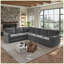 Canapé-lit modulaire en chenille de 118 po avec lit escamotable et garniture cloutée 118 po (gris)