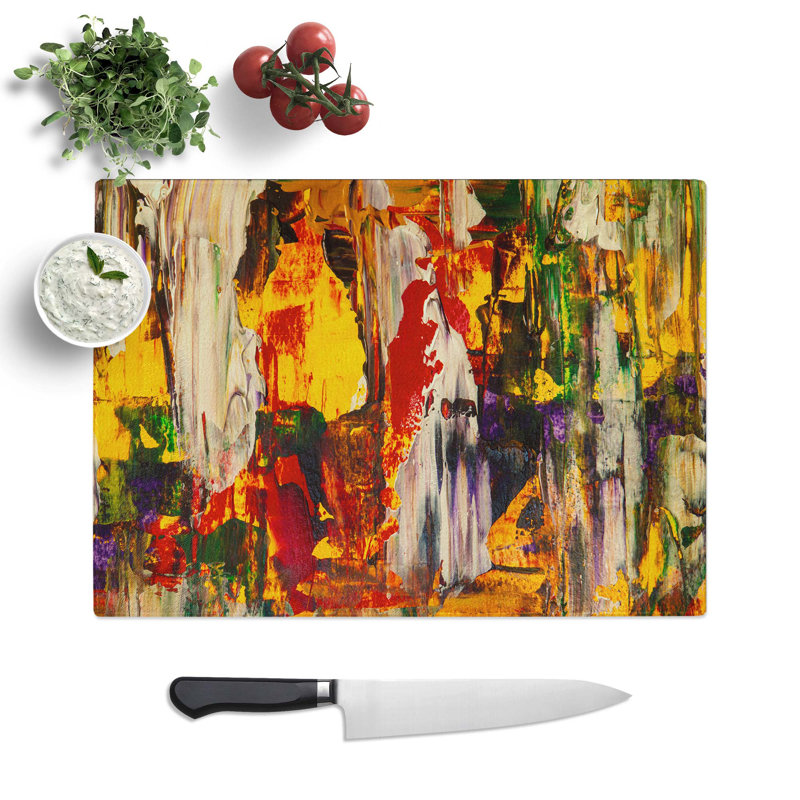 Tempered Glass Art Painting Vol.213 Chopping Board, 39 cm W x 28.5 cm L
