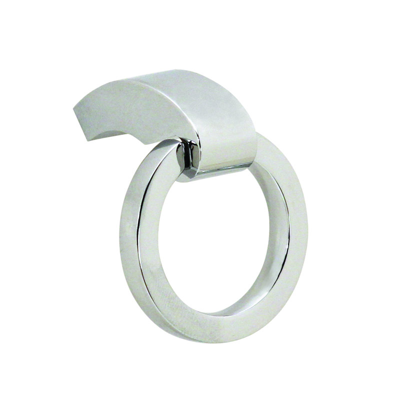 Polished Chrome Modern Drop Ring Cabinet Pull