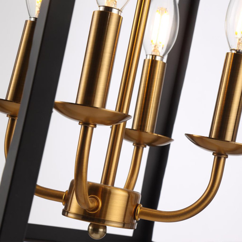 Luminaire suspendu carré 6 lumières lanterne Solihull