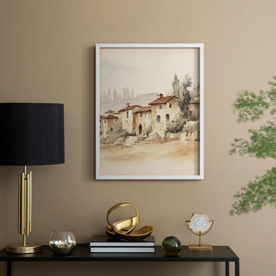 «Vintage Landscape», reproduction encadrée en bois massif