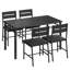 Ensemble de table de salle à manger 5 pièces pour 4 personnes, table de cuisine avec 4 chaises rembourrées en polyuréthane-1657673002