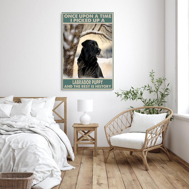 «I Picked Up A Labrador Puppy» - 1 pièce rectangulaire «I Picked Up A Labrador Puppy» sur toile