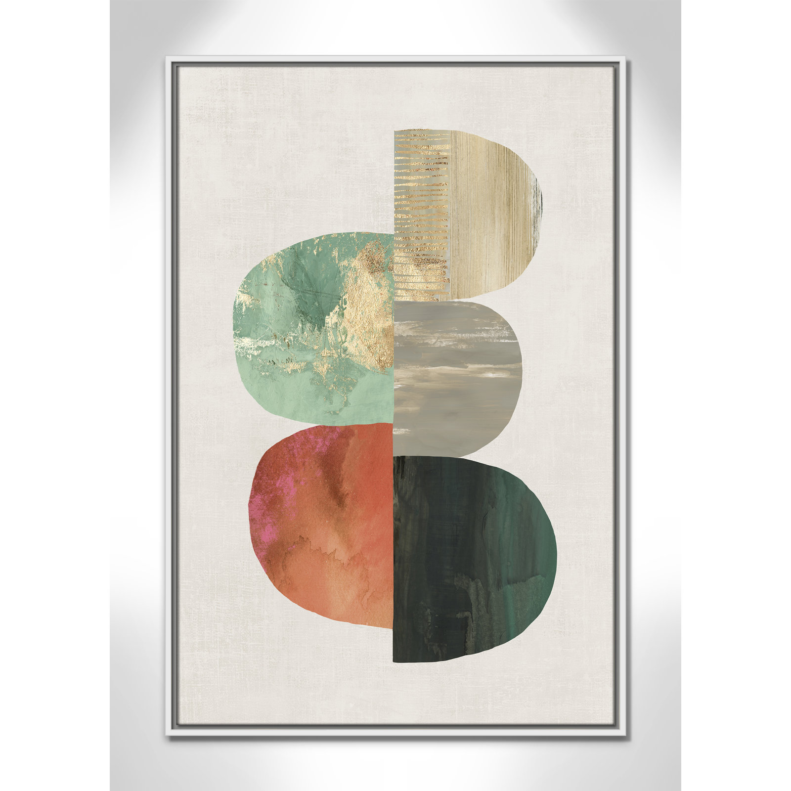 Evolving Energy I - Painting Print, Picture Framed Canvas, 37.5" H x 25.5" W, White