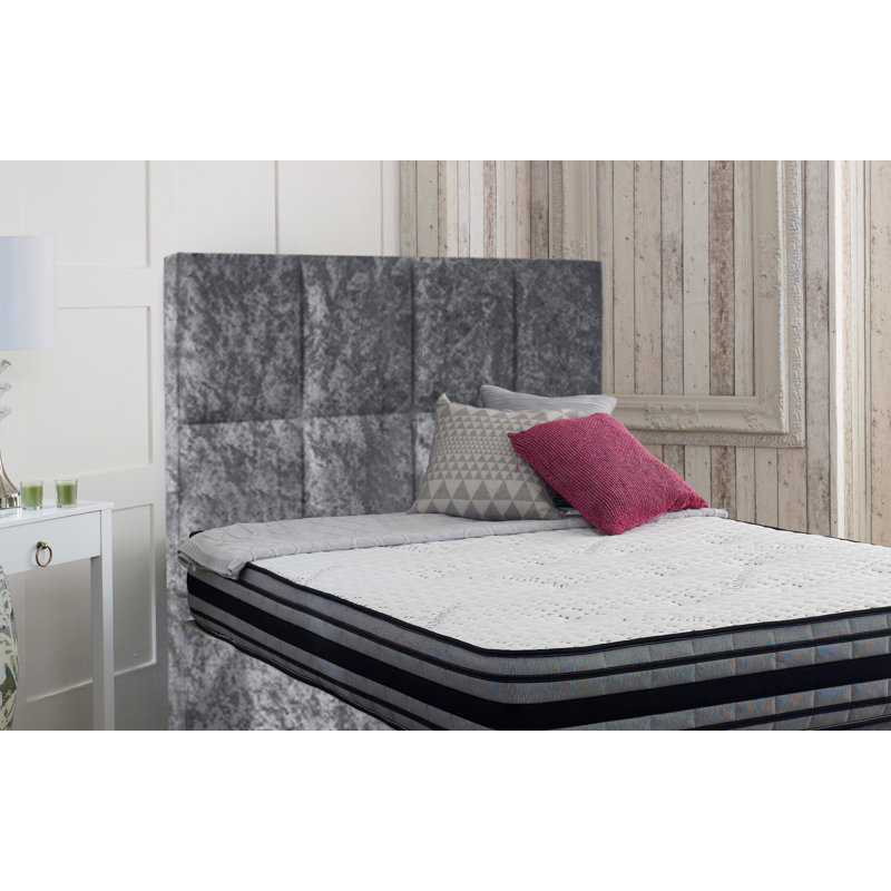 Arguello Upholstered Velvet Headboard, Kingsize (5'), Silver