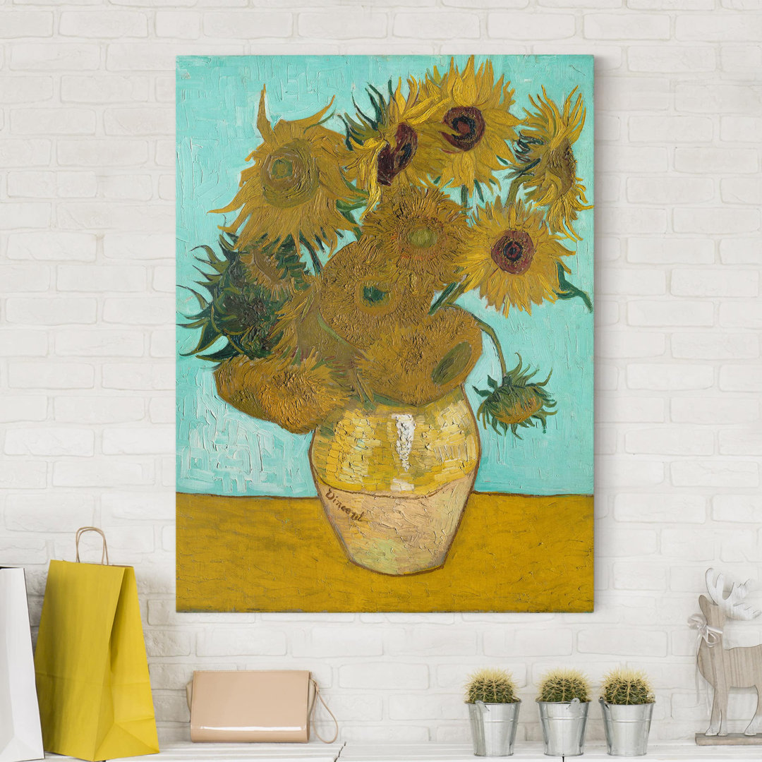 Leinwandbild Vase mit Sonnenblumen von Vincent Van Gogh