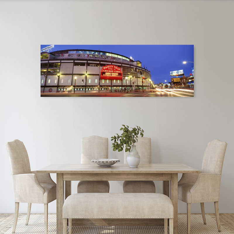 Cubs Baseball, Wrigley Field, Chicago, Il, États-Unis, art contemporain abstrait, art mural de la ville, H 60 po x l 20 po