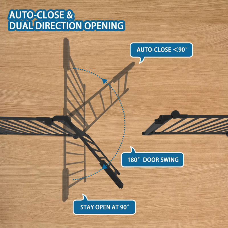 Multifunction Adjustable 8 Panels Safety Gate Fence, Black