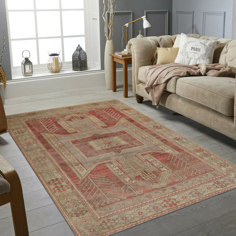 Élégant tapis non tissé à motif fin au motif floral sophistiqué, parfait pour mettre en valeur votre salon ou votre chambre à coucher