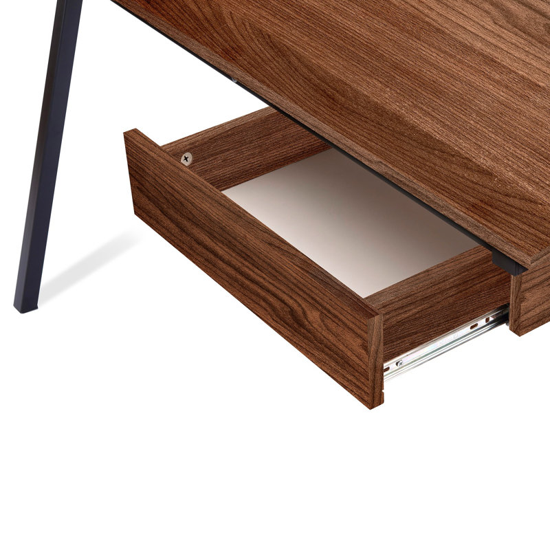 Conesus Computer Desk, Walnut, Black