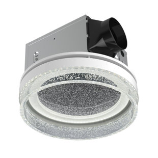 Akicon 110CFM 1.5 Sones Bathroom Exhaust Fan with Light, 1000lm Dimmable 4 - Color Acrylic Starry Sky Light & 2700K Nightlight Ventilation Fan for Home, Round, 