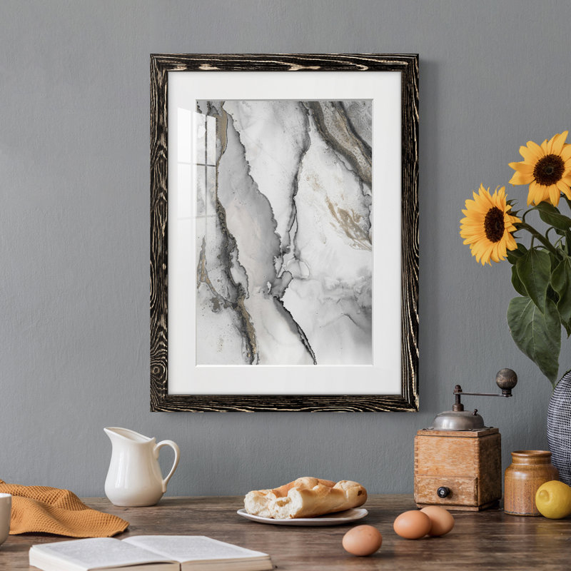 «Abstract Ink Fantasy I» - reproduction de cadre photo, H 37,5 po x l 27,5 po, Papier avec cadre noir, Oui