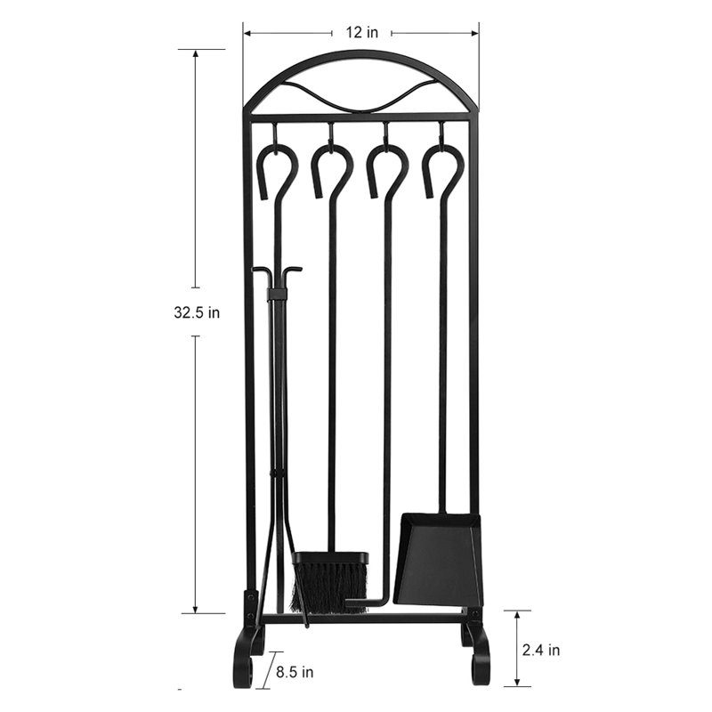 Ensemble d'outils pour foyer 5 pièces Albricus
