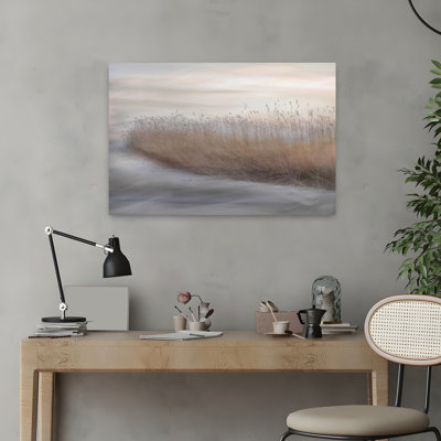 Winter Reed Abstract Contemporary Modern Landscape Nature Wall Art by Christina Sillen - Wrapped Canvas Print