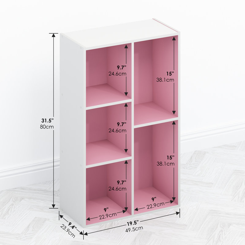 Bibliothèque organisatrice Furinno Tomi, bibliothèque, 5 cubes, rose
