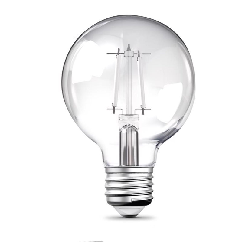 Ampoule à DEL Feit G25 E26 (moyenne) à intensité variable, blanc, 60 watts, paquet de 2
