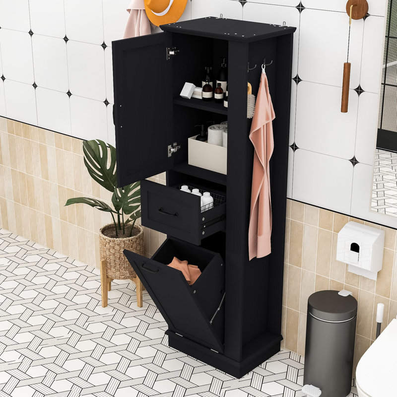 Armoire de rangement en bois avec compartiment inclinable, porte à fermeture en douceur et tablette réglable, Noir