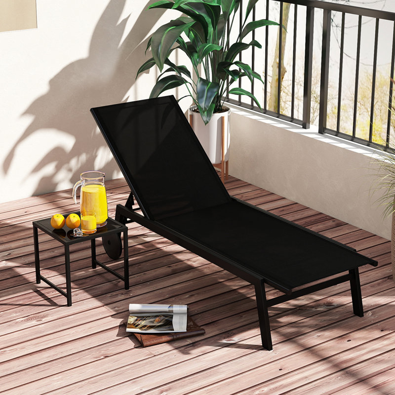 190cm Long Single Chaise, Black