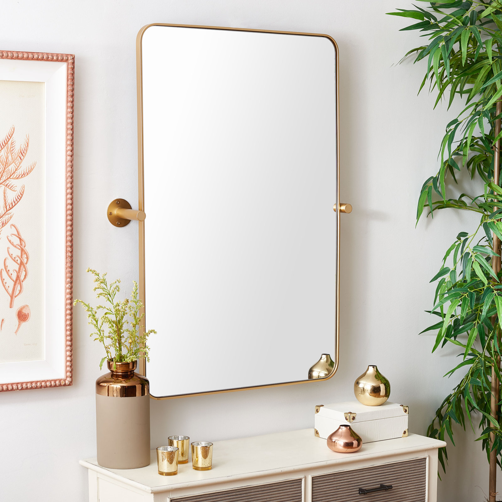 Evvie 24" Accent Mirror, Gold