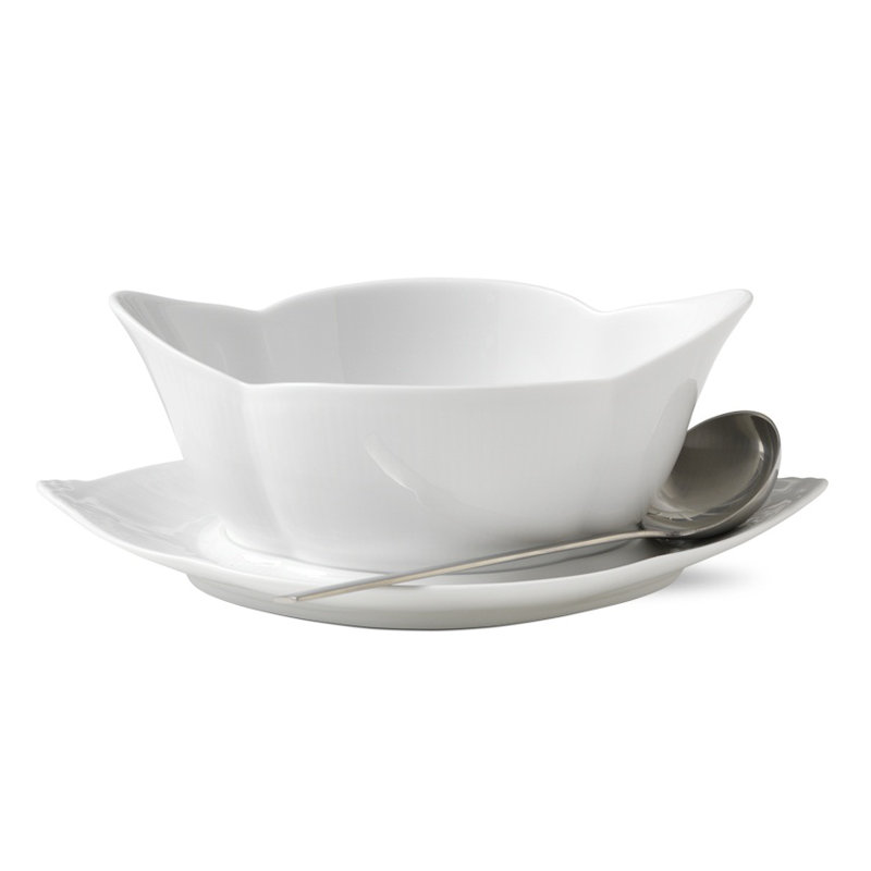 Royal Copenhagen White Fluted Gravy Boat