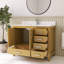 Meuble-lavabo sur pied à simple cuve 42 po avec comptoir en granit blanc
