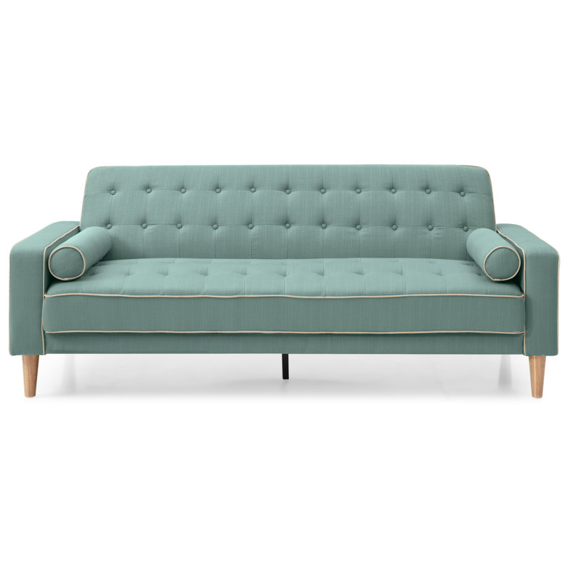 Canapé à accoudoirs carrés de 81 po Woodmere, Mélange de polyester sarcelle