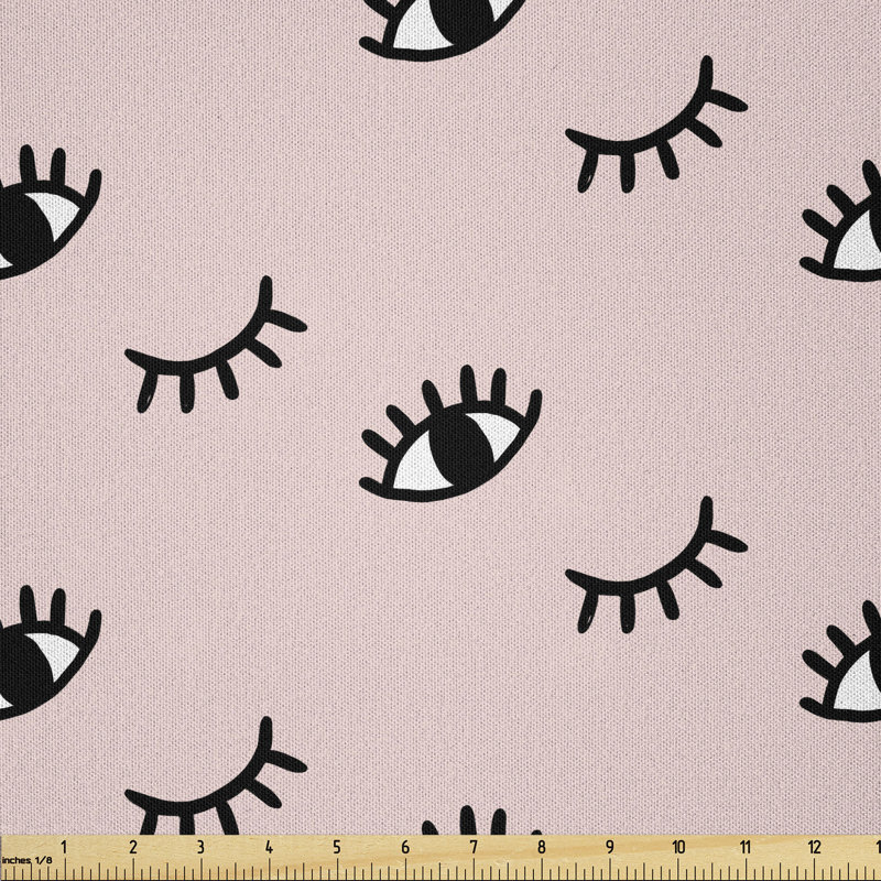 Davarius Doodle Open and Closed Eyes Hand Drawn Sketch Multi-Purpose Fabric