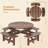 8-person Round Picnic Table Set With 4 Built-in Benches 2" Umbrella Hole-1966319659