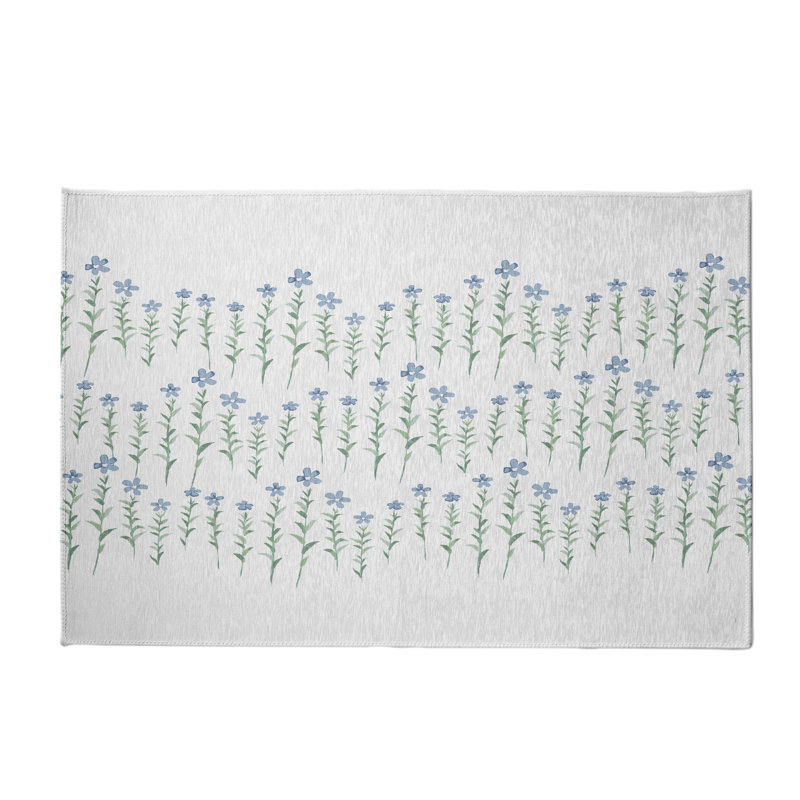 Tapis décoratif florale/vert à motif floral alvordton, Rectangle 4 pi x 6 pi