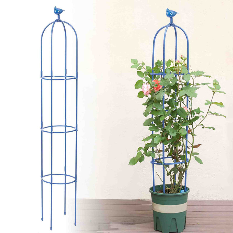 Danashia 180cm H x 30cm W Metal Obelisk Trellis, Blue