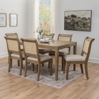 Millau Nat Cane 7pc Dining Set