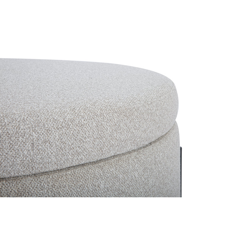 Repose-pieds de rangement rond de 39 po Cori, Champagne Boucle