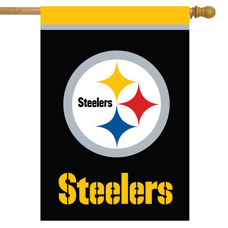 Drapeau de la Pittsburgh Steelers NFL, Pittsburgh Steelers, Noir / blanc / rouge / bleu / jaune
